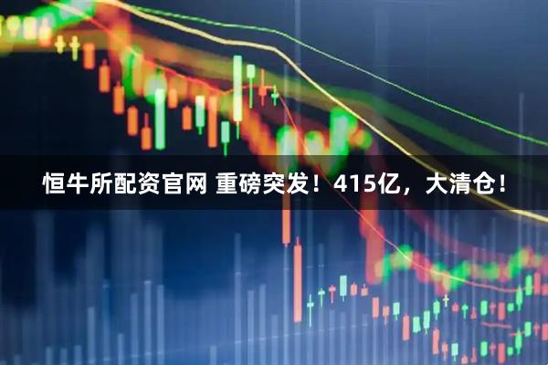 恒牛所配资官网 重磅突发！415亿，大清仓！